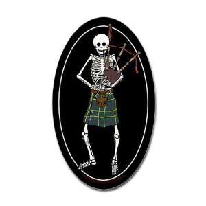  Bagpiper Skeleton Sticker Oval Music Oval Sticker by 