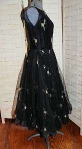 Vintage 50s, Black Tulle PROM, Party Dress, GOWN, TLC, Costume, Study 