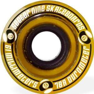 Sector 9 9 Ball 78a 61mm Clear Yellow Skate Wheels Sports 