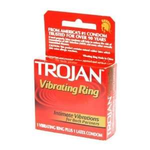 Trojan Vibrating Ring with Latex Condom, New and Improved