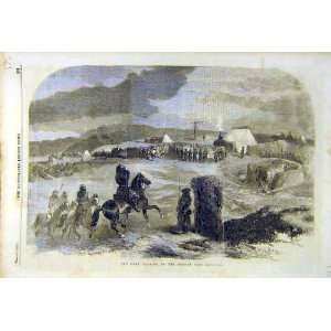  1855 Band Playing French Camp Military Old Print Troops 