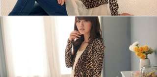 Korean Women Ladies Leopard DoubleBre​aste Coat Jacket US Size 4 6 