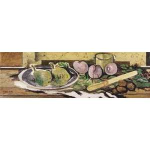  Plums, Pears, Nuts And Knife Poster Print