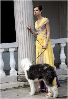 Coniefox Vogue Long Yellow Chiffon Prom dress 80162 XXL  