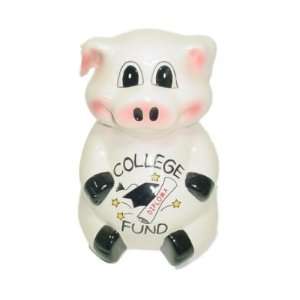 College Fund Ceramic Piggy Bank   White Toys & Games