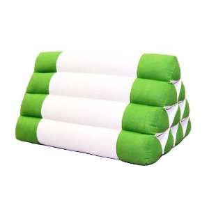  Triangle Pillow Green & White Kapok Fill 12x12x19