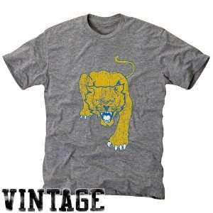  Fort Valley State Wildcats Ash Distressed Logo Vintage Tri 
