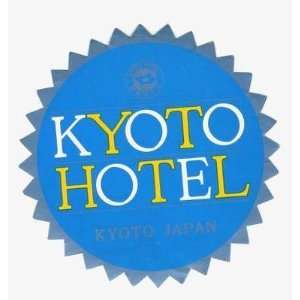  Kyoto Hotel Baggage / Luggage Label Kyoto Japan 