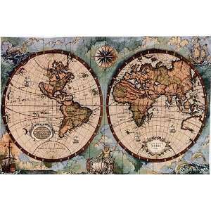  Antique World Map Tapestry 
