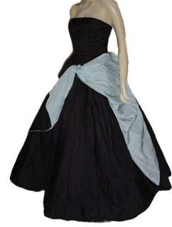 VINTAGE MIKE TAFFETA STRAPLESS CUTAWAY EVENG GOWN  