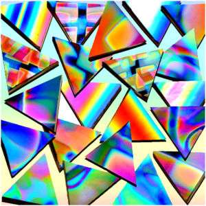15 Large Triangles 3/4 Clear Dichroic Patterns COE 90  