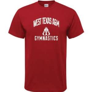  West Texas A&M Buffaloes Cardinal Red Gymnastics Arch T 