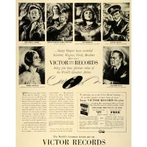   Player Phonograph Singers Kipnis Crooks Bampton   Original Print Ad