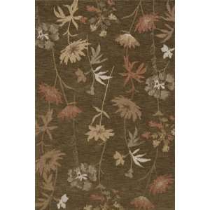 Transitions Brown Floral Polyester Acrylic Hand Tufted Area Rug 2.00 x 