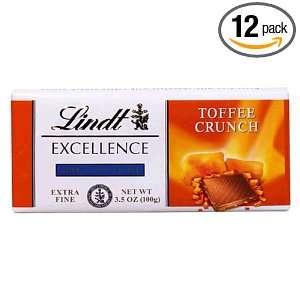 Lindt Excellence Toffee Crunch Bars, 3.5 Ounce Bars (Pack of 12)