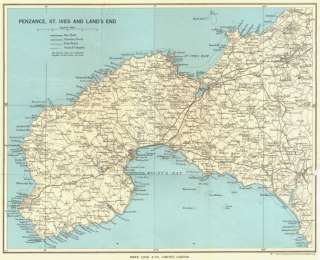 CORNWALL Penzance, St Ives & Lands end, 1963 map  