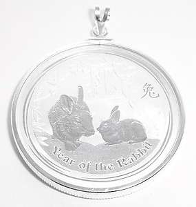 ounce Australian Lunar Year of Rabbit coin pendant  