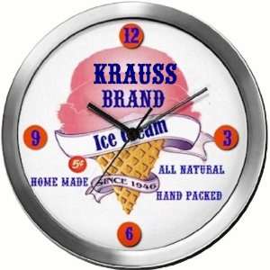  KRAUSS 14 Inch Ice Cream Metal Clock Quartz Movement 