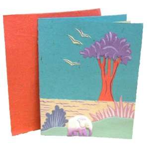 Mr. Ellie Pooh Elephant Dung Paper Single Greeting Card   Robins Egg 