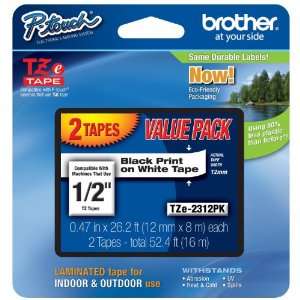  2 Single Packs Brother Tze 231 1/2x 26 for P touch 