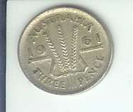 Australian 1961 Threepence Coin  