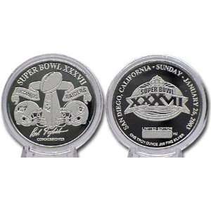  Super Bowl XXXVII Silver Flip Coin