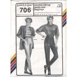 Stretch & Sew Pleated Stirrup Pants and Leggings Sewing Pattern # 706
