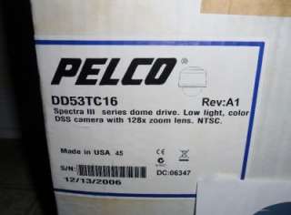 PELCO DD53TC16 SPECTRA III Series Dome Drive.Low Light Color DSS 
