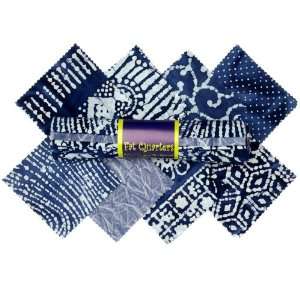  Indian Batik Fat Quarter Assortment Blue Fabric By The 