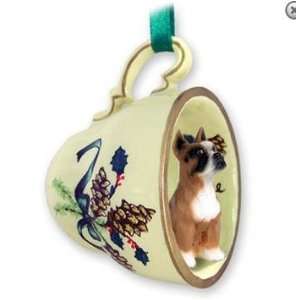  Christmas Tree Ornament   Fawn Boxer with Cropped Ears in 