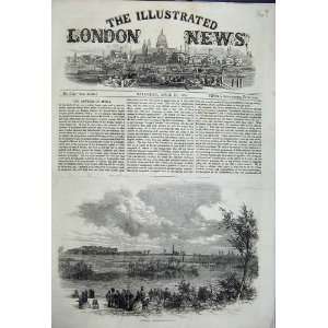  1858 Battersea Park People Having Day Out Old Print