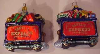 two Kurt Adler train ornaments  