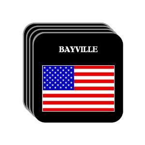  US Flag   Bayville, New York (NY) Set of 4 Mini Mousepad 