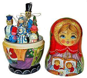 Christmas Doll with Ornaments. Russian Traditions.  