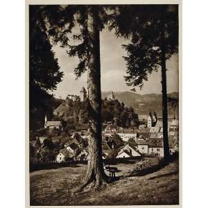  1928 Friesach Austria Austrian Village Photogravure 