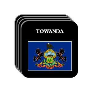  US State Flag   TOWANDA, Pennsylvania (PA) Set of 4 Mini 