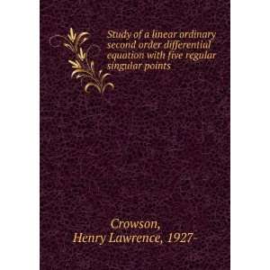   five regular singular points Henry Lawrence, 1927  Crowson Books
