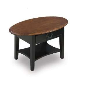  Leick Oval Coffee Table with Drawer in Medium Oak