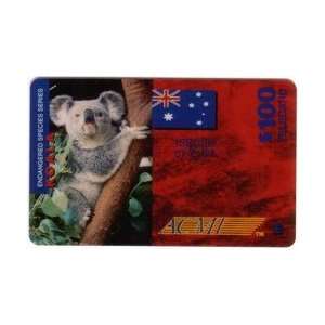  Collectible Phone Card $100. Koala Bear Hugging Tree 
