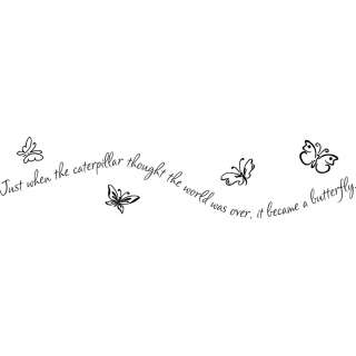 Just when the caterpillar thought wall decal sticker quote word 