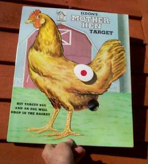   Hen Egg Laying Target Game Metal Farm Advert Sign w/ Chicken Graphics