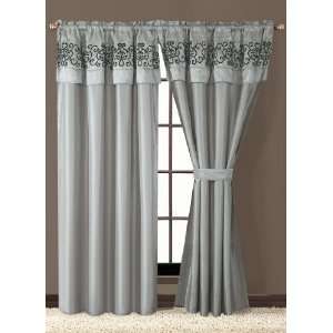  Penelope Black and Gray Curtain Set