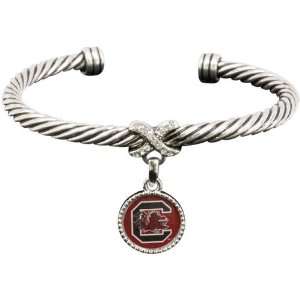  South Carolina Gamecocks Ladies Antiqued Silver Twisted 