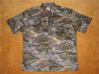 Tori Richard Hawaiian Shirt ~ Mens XL ~ Cotton Lawn ~ Elephants Lions 