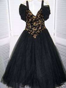 Vtg. Eve of Milady,sequin & crinoline evening dress, 12  