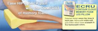 Contour Memory Foam Knee & Leg Pillow   Cream New 737709000405  