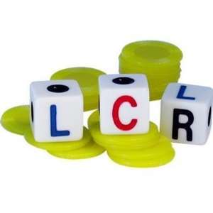  LCR   Left Center Right   Family Dice Game   YELLOW Toys & Games