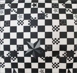   Black / White Checker with Star Messenger School Bag 14 ★  