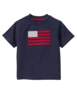 Janie Jack All American Flag Boys Shirt Top Blue New  
