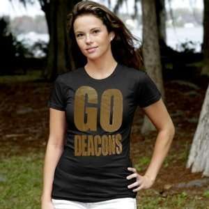   Demon Deacons Ladies Black Team Cheer T shirt